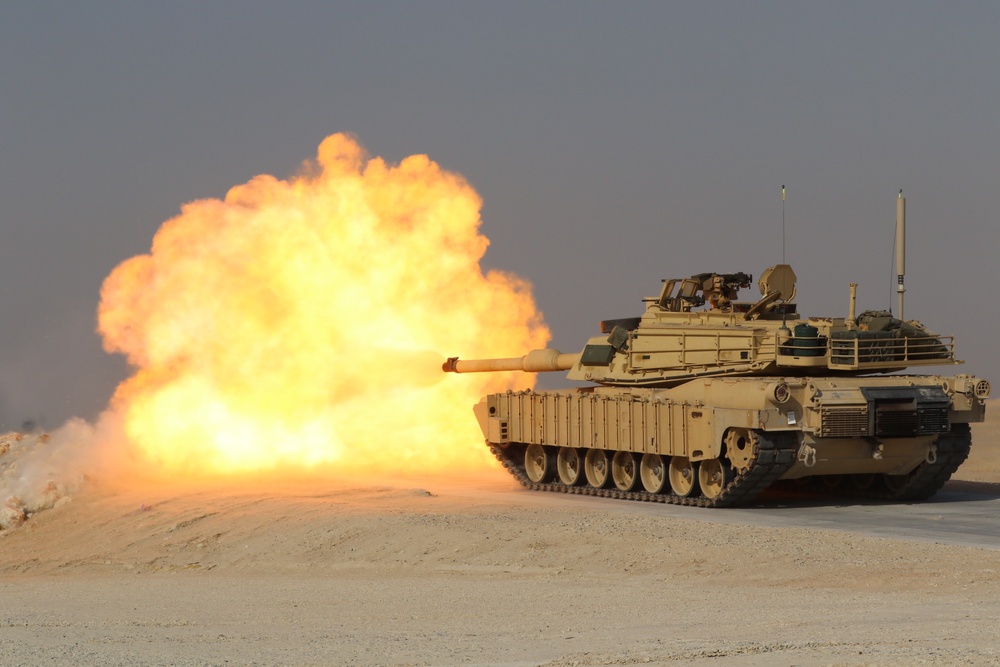 Abrams tank in desert operations