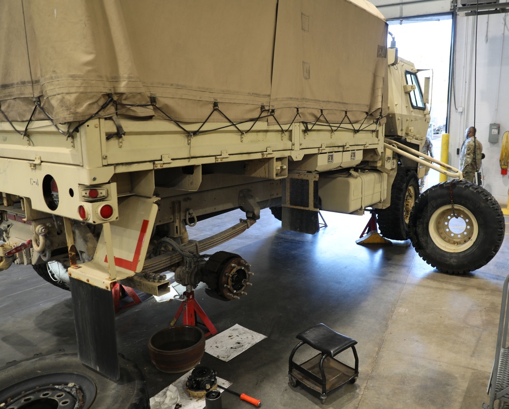 Military truck maintenance