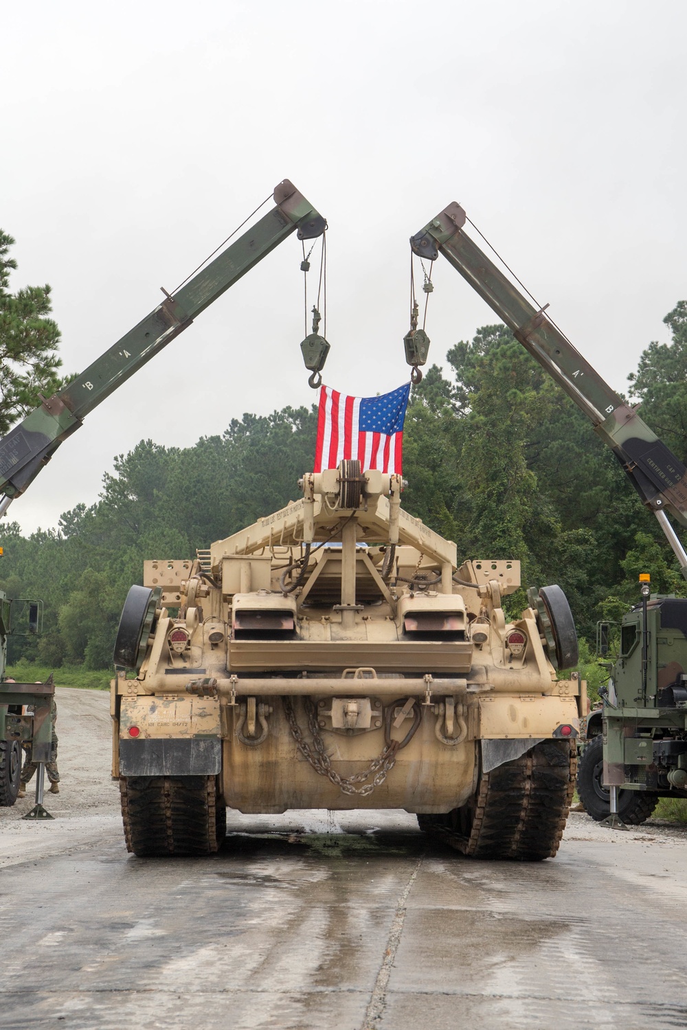M88 recovery vehicle performing rescue operations