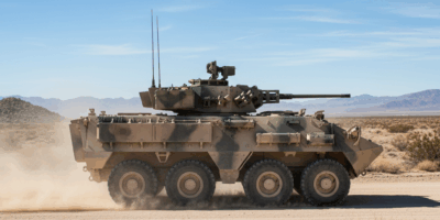 LAV-25 light armored vehicle with 25mm cannon turret