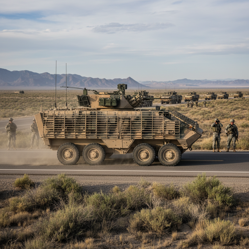 US Army Stryker armored vehicle during military operations