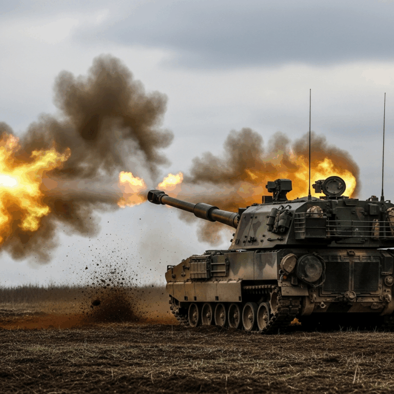 self propelled howitzer firing in a field dramatic artillery 20260331 132917