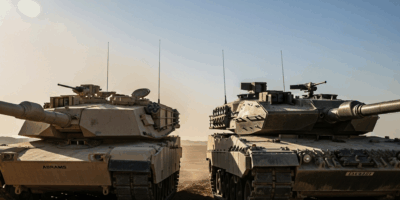 M1 Abrams tank and Leopard 2 tank side by side comparison