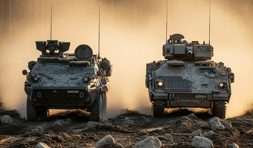 Stryker 8x8 vs Bradley Fighting Vehicle Mobility